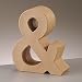3D Symbol Sign "&" Paper Mache Signs Buff Papp Art Freestanding 17.5cm x 5.5cm (Ampersand Symbol &)