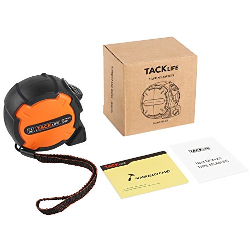 Tacklife TM-B02 Klassisches Maßband 5M, tragebares Bandmaß mit Feststeller und automatischem Rücklauf Funktion, Kunststoffgehäuse, Messung von Haushalt, Zimmerei - 8