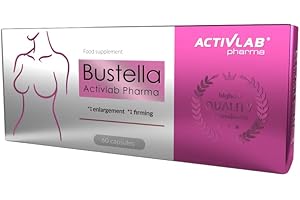 Activlab Pharma Bustella 60 Kapsułek, Serum, Ujędrnianie Piersi, Podnosi, Modeluje Biust, po Ciąży, Efekt Push Up, Przeznaczone dla Opadających Piersi, Źródło Fitohormonów i Witamin