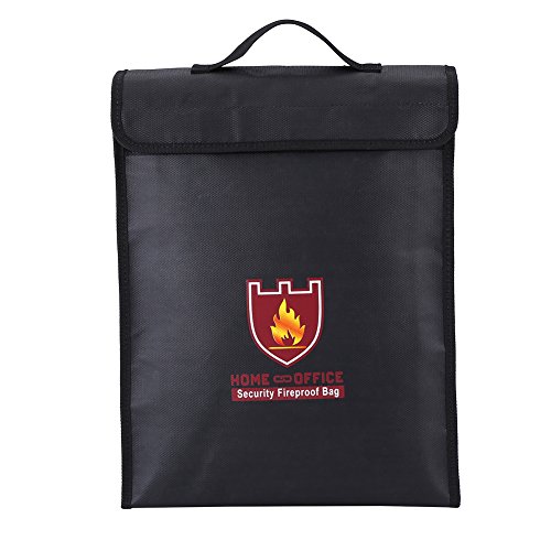 Preisvergleich Produktbild VGEBY Feuerfeste Tasche Wasserdichtes Doppelseitig Dokumenten Sicherheitstasche Geldbeutel mit Griff(38 * 30.5 * 6.5CM)