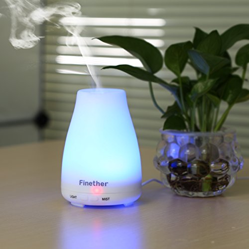 Mini Ultraschall Luftbefeuchter Duftzerstäuber Duft/Aroma Diffuser mit 7 LED Farbwechsel Ätherische Öle Aromatherapy Diffusor Vernebler Raumbefeuchter Raumluftbefeuchter Luftbefeuchtungsgeräte 100ML - 5