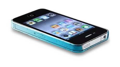 Angelina(TM) Waterdrop Raindrop Hard Snap-on Phone Case Compatible with iPhone 4 4S Sky Blue Color
