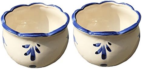 Kaylastyle 4.33 Inch Small Ceramic Flower Pot Blue and White Chinese Style Succulent or Cactus Plant Pot Pack of 2