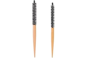 TSLRSA brosse brushing - 2Pcs Petite brosse à cheveux ronde pour cheveux fins, cheveux courts, franges, barbe, levage, frisage