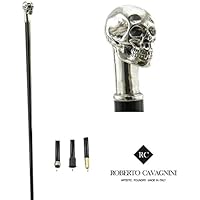 Canne de marche,canne crâne personnalisé main en bois étain couleur argent vintage noir ou canne Braun 70 modèles Cavagnini Italy since 1999