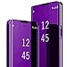 Produktbild Handyhülle Compatible with Samsung Galaxy S10 Hülle, Galaxy S10 Plus Schutzhülle Flip Spiegel Handytasche Ultradünn PU Handy Schutz Löschen Clear View für Galaxy S10 Plus Case (S10 Plus, Lila)