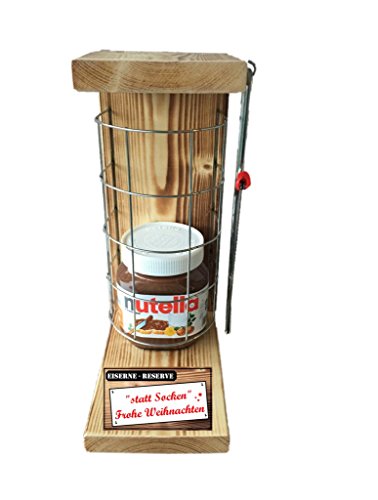 statt Socken Frohe Weihnachten Die Eiserne Reserve Befüllung mit Nutella 450g Glas - incl. Bügelsäge zum aufschneiden des Metallgitters - Das ausgefallenes witziges originelles lustiges Weihnachtsgeschenk Geschenkset - Die Top Geschenkidee mit dem WOW Effekt statt Socken Frohe Weihnachten Die Eiserne Reserve Befüllung mit Nutella 450g Glas - incl. Bügelsäge zum aufschneiden des Metallgitters - Das ausgefallenes witziges originelles lustiges Weihnachtsgeschenk Geschenkset - Die Top Geschenkidee mit dem WOW Effekt