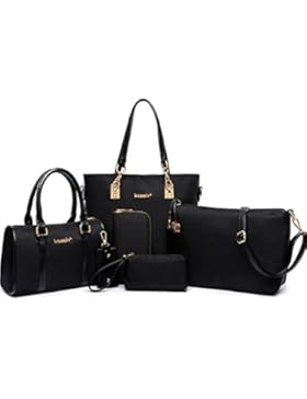 fanhappygo Fashion Retro Nylon Bildpaket Abendtaschen Damen Schulterbeutel Umhängetaschen a set