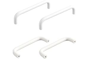 BOOLSFMAM 4 Pezzi Ø10mm Maniglie per Armadietti in Alluminio Maniglia per Mobili di Maniglia per Cassetti Maniglie per Porte da Cucina Bianco