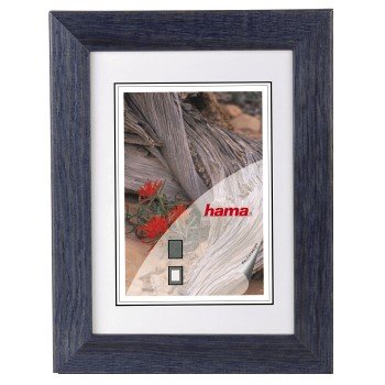 Preisvergleich Produktbild Hama Holzrahmen Riga, Blau, 13 x 18 cm
