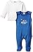 Eltern by Salt & Pepper Baby Boys E Playsuit Let's Fly stripe Striped Crew Neck Long Sleeve Footies, Blue (french Blue 473), 3-6 Months (Manufacturer size: 68)