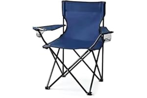 AMD Nexus Camping Chair Lightweight Folding Cup Holder Carry Bag 100kg Capacity (Pack of 1, Dark Blue)