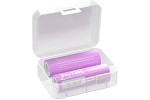 TQTHL 3,6 V 5500 mAh 50 A Akku Flat Top Akkus 2 Packungen mit transparentem Batteriehalter