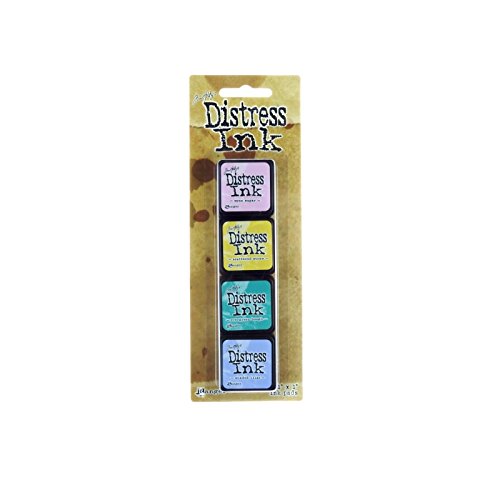 Ranger Distress Tinta Kit 4, Plástico, Multicolor, 10x3x3 cm