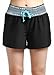 Damen UV Schutz Badeshorts Schwimmen Bikinihose Wassersport Schwimmshorts Boardshorts Schwarz mit Blau Größe S