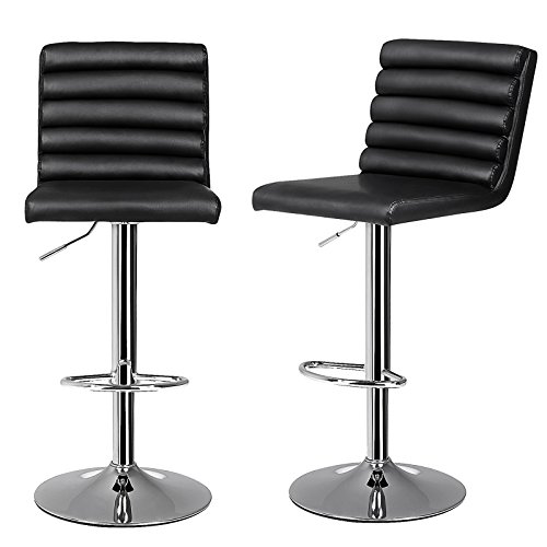 SONGMICS 2 x Barhocker Barstuhl höhenverstellbar PU drehbar Rennstuhlmodell Schwarz LJB69B