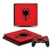 Produktbild Playstation 4 Slim Konsole + 2 Controller Design Schutzfolie Skin Faceplates Schutz Folie Motiv Albanien ( Herstellung in Deutschland )