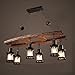 Produktbild OOFAY Kronleuchter Einfach Retro Wohnzimmer Esszimmer 6 Holz Deckenleuchten Industrielle Stil Café Bar Holz Lampe Dekorative Lampen
