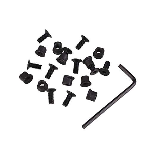 Bebliss 20Pcs / lot Set de Remplacement vis et écrou en métal Fit Sections de Rail M-Lok pour Sections de Rail de Chasse Keymod (y Compris 10 vis, 10 écrous, 1 clé Allen)