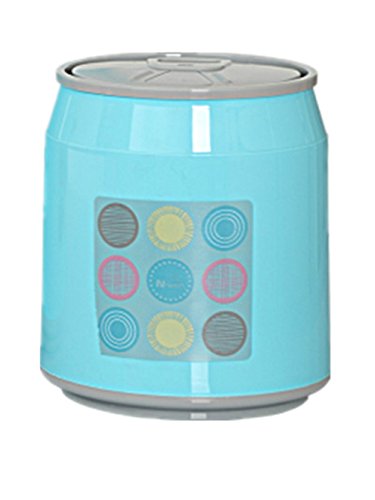 Moolecole Cute Creative Blue Plastic Trash Bin Table Office Desk Mini Dustbin Trash Can