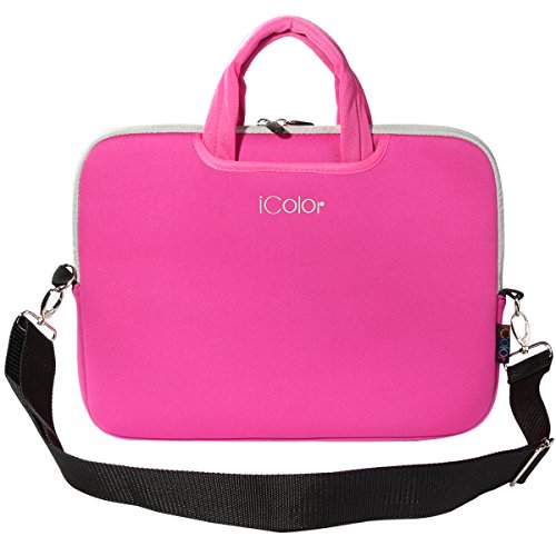 iColor Netbook- und Chromebook- Tasche Notebooktasche Laptoptasche Schutzhülle für Größe 15 15,4 15,6 Zoll mit Zubehörfach und Schultergurt
