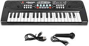 ADVOTIS Kids Piano Keyboard, Piano for Kids with Microphone Portable Electronic Keyboards for Beginners 37 Keys Kid Musical Toys Pianos for Girls Boys Ages 3-8 (37 Key Bigfun Piano for Kids)