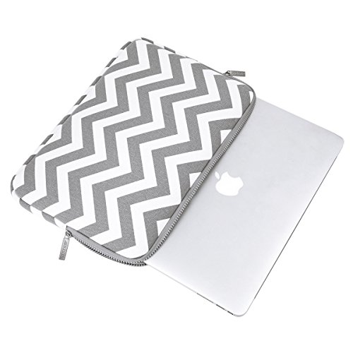 MOSISO Chevron Stil Canvas Gewebe Hülle Laptop Sleeve Tasche Beutel nur für neues MacBook 12 Zoll mit Retina Display mit einem kleinen Fall, Grau - 4