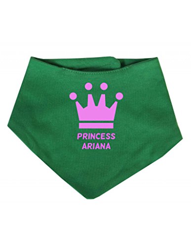 Personalised Princess Name Pink Crown Customise With Name Cute Unique Bandana Baby Bib