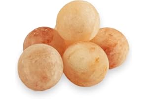 Saunainter Himalayan Salzkugeln mit Edelstahl-Wandhalterung - Natürlicher Luftreiniger und Salztherapie für die Sauna (11 Stück ohne Wandhalterung)