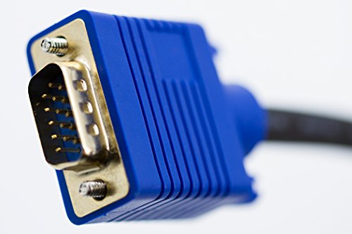1,8m Premium S-VGA Monitorkabel | 15 – polig D-Sub-Stecker mit vergoldete Kontakte | Doppelt geschirmt mit Ferritkerne | 1080p Full HD | Ideal für Beamer + Home Cinema | Stecker auf Stecker - 2