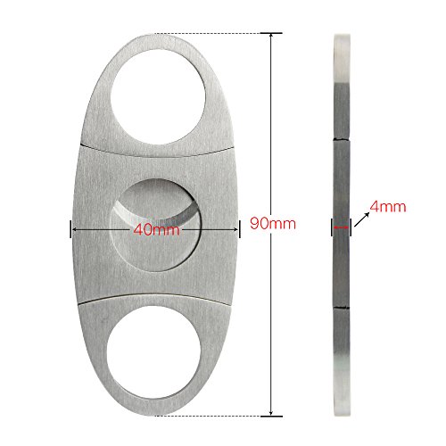 Zigarrencutter, Zilong Zigarrenschneider, Doppelte Klinge, Edelstahl Cutter für Zigarren Silber - 4