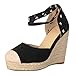 Produktbild SHE.White Keilabsatz Sandalen Sommer Damen Niet Sandalen Plateau Absatz Hoch 10 cm Geschlossene Wildleder Dicker Boden Geschlossene Zehe Wedge Schuhe