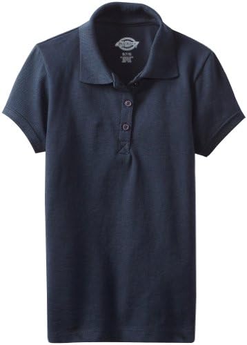 Dickies Girls 7-16 Short Sleeve Performance Polo Shirt, Dark Navy, X-Large