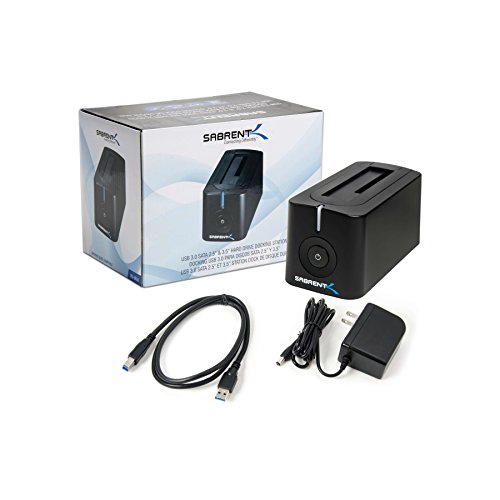 Sabrent Festplatten Docking Station – USB 3.0 auf SATA externe Festplatten Docking Station für 2,5 oder 3,5 Zoll HDD, SSD [Unterstützt UASP und 8TB +] (DS-UBLK) - 6