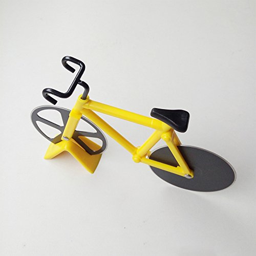 AIU Pizzaschneider Edelstahl Fahrrad Pizzaschneider -Gelb - 8