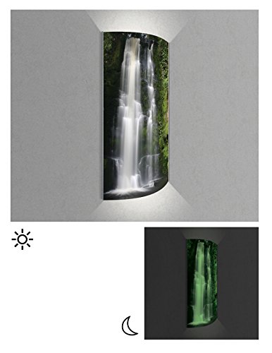 Preisvergleich Produktbild Wandbeleuchtung Startoshop, nachleuchtende Wandlampe, Wandleuchte Frontscheibe Plexiglas, Design Wasserfall, Wandlampe mit 7W LED Leuchtmittel, 37 cm x 80 cm