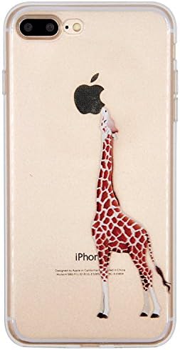 iPhone 7 Plus Case, Offly Transparent Flexible Silicone TPU Protective Case, Creative Fantasy Pattern for Apple iPhone 7 Plus - Giraffe