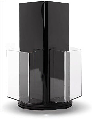Magazine racks European Style Magazine Shelves Acrylic Rotate Three Sides Desktop Display Stand Data Box Black