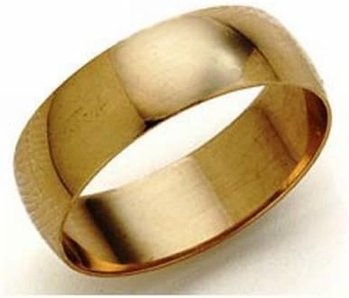 Kareco Unisex 9ct Yellow Gold 6mm D Shape Wedding Ring