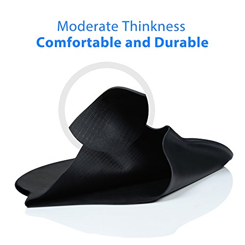 Badekappen – Turata Rutschfeste Erwachsene Unisex Hochelastische Silicagel-Bademütze Einheitsgröße Schwimmkappe ( Schwarz ) - 4