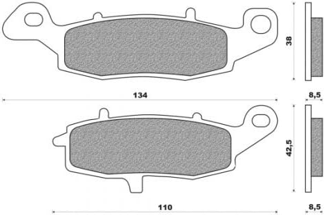 Front Brake Pads Sinter Metal Performance S2 FD. 0227 for Kawasaki ER-6 °F, ER-6 N, GPZ KLE, KLV/VN, Z, ZR, ZR-7, ZRX, Suzuki C, DL, GS, GSF, GSX, M, RV SFV SV, VL XF