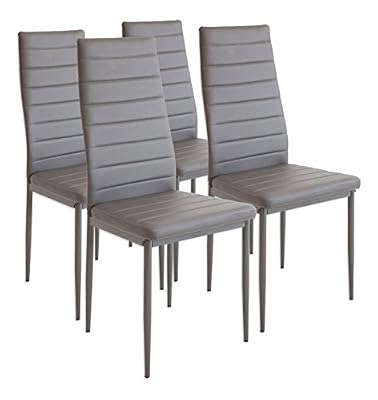 Albatros 2553 MILANO Lot de 4 chaises, gris