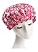 Moolecole Women's Floral Waterproof Double Layer Shower Cap Elastic Band Bathing Cap Spa Shower Hat Pink