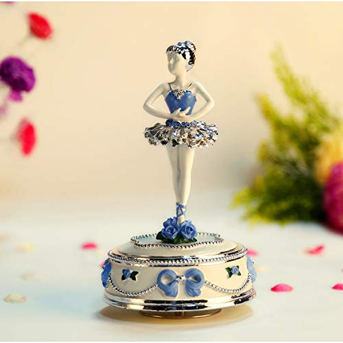 NON ROCK Caja de música con diseño de Ballet para niña Que no se balancea y se Puede Girar, con música de Lago de Cisne, Regalo para niñas.