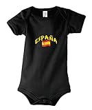 España. Supportershop - Body Bebé Negro España fútbol, Body bébé Noir Espagne, Negro, FR : 0-3 mois (Taille Fabricant : 0-3 mois)