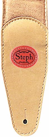 Steph 7cm Guitar Strap Cowhide 6mm Foamcore with Suede Back and Nubuck Ends - Tan