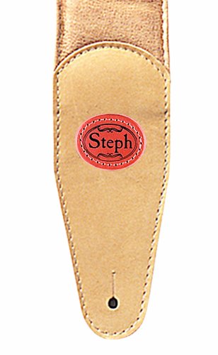 Steph 7cm Guitar Strap Cowhide 6mm Foamcore with Suede Back and Nubuck Ends - Tan