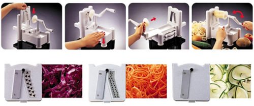 Ardisle Spirale Schneide Cutter Spiralizer für Gemüse Obst zum Mandoline Küche - 4
