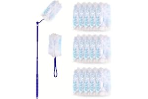 CIMVIDI Zestaw 32 magnesów do kurzu, 30 ściereczek do napełniania wycieraczek z 2 uchwytami teleskopowymi, do uzupełniania kurzu, jednorazowa magnetyczna szczotka do czyszczenia kurzu, brudu, samochodów