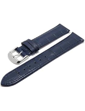 Meyhofer Uhrenarmband Inzell EASY-CLICK 18mm dunkelblau Leder Allig.-Prägung abgenäht Made in Germany My2fcml2017